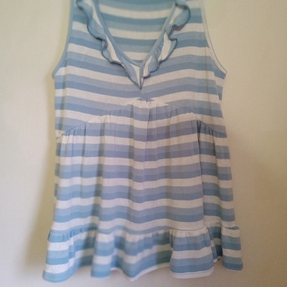 Sugar Fox ruffle vneck sleeveless terry babydoll top - Picture 2 of 8